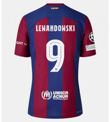 Barcelona Robert Lewandowski #9 Primera Equipación 2023-24 Manga Corta